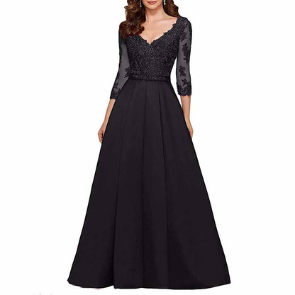 Women's A-Line Floral Lace Bridesmaid Dress Prom Party Dress