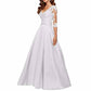 Women's A-Line Floral Lace Bridesmaid Dress Prom Party Dress