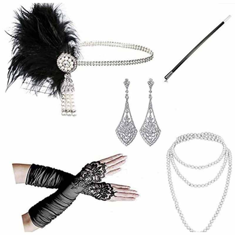 1920s Flapper Accessories Gatsby Costume Accessories Set 20s