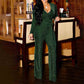 Women Sexy V Neck Sparkly Jumpsuits Long Sleeve Loose Pants Party Clubwear