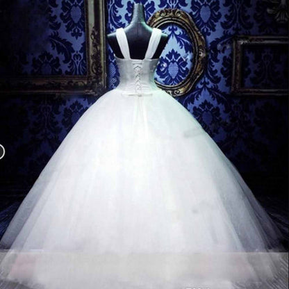 Ball Gown Sleeveless Floor-Length Beading Sequin Tulle Wedding Dresses