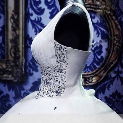 Ball Gown Sleeveless Floor-Length Beading Sequin Tulle Wedding Dresses