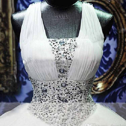 Ball Gown Sleeveless Floor-Length Beading Sequin Tulle Wedding Dresses