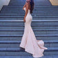 Women's Off The Shoulder Satin Prom Dresses Sleeveless Bridesmaid Gowns
