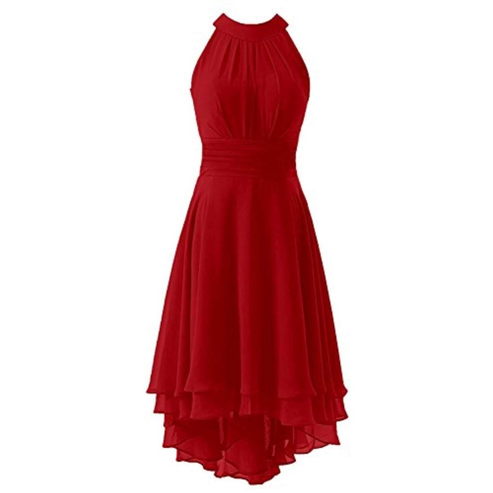 Women High Low Chiffon Halter Short Bridesmaid Dress | Black Wedding Dress | Burgundy Bridesmaid Dress SD Dresscode & Fashiontrends Women High Low Chiffon Halter Short Bridesmaid Dress | Black Wedding Dress | Burgundy Bridesmaid Dress SD Dresscode & Fashiontrends