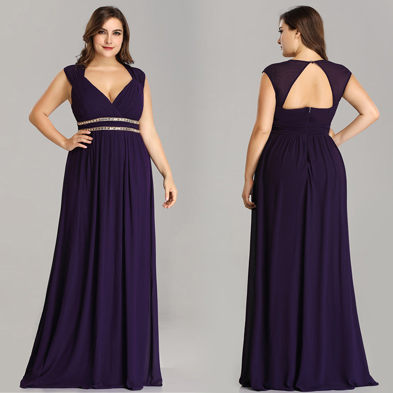 Ever-Pretty Women's Plus Size V-Neck Empire Waist Prom Dress Long – SD ...
