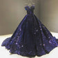 Ball Gown Sleeveless Off-the-Shoulder Sweep Trail / Floor Length With Ruffles Sequins Dresses Metallic Tail Dresses