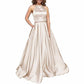 Satin Prom Dresses Long A Line with Pockets Formal Evening Ball Gowns