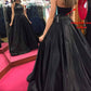 Satin Prom Dresses Long A Line with Pockets Formal Evening Ball Gowns