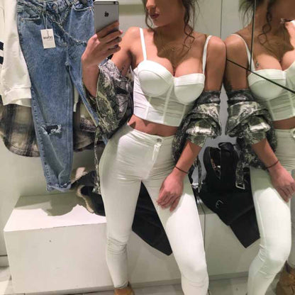 Women's Bustier Crop Top Sexy Corset Top Bra