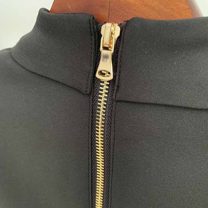 Women's Collar Long Sleeve Bodycon Pencil Mini Dress