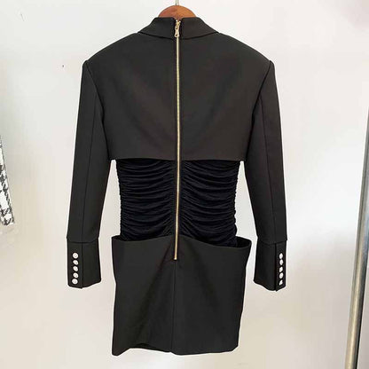 Women's Collar Long Sleeve Bodycon Pencil Mini Dress