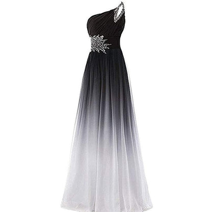 sd-hk One Shoulder Ombre Prom Dress Elegant Gown