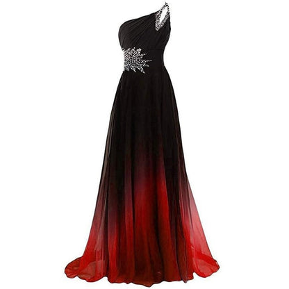 sd-hk One Shoulder Ombre Prom Dress Elegant Gown