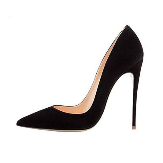 Women's Pumps Suede High Heeled Shoes Point Toe Party Heels