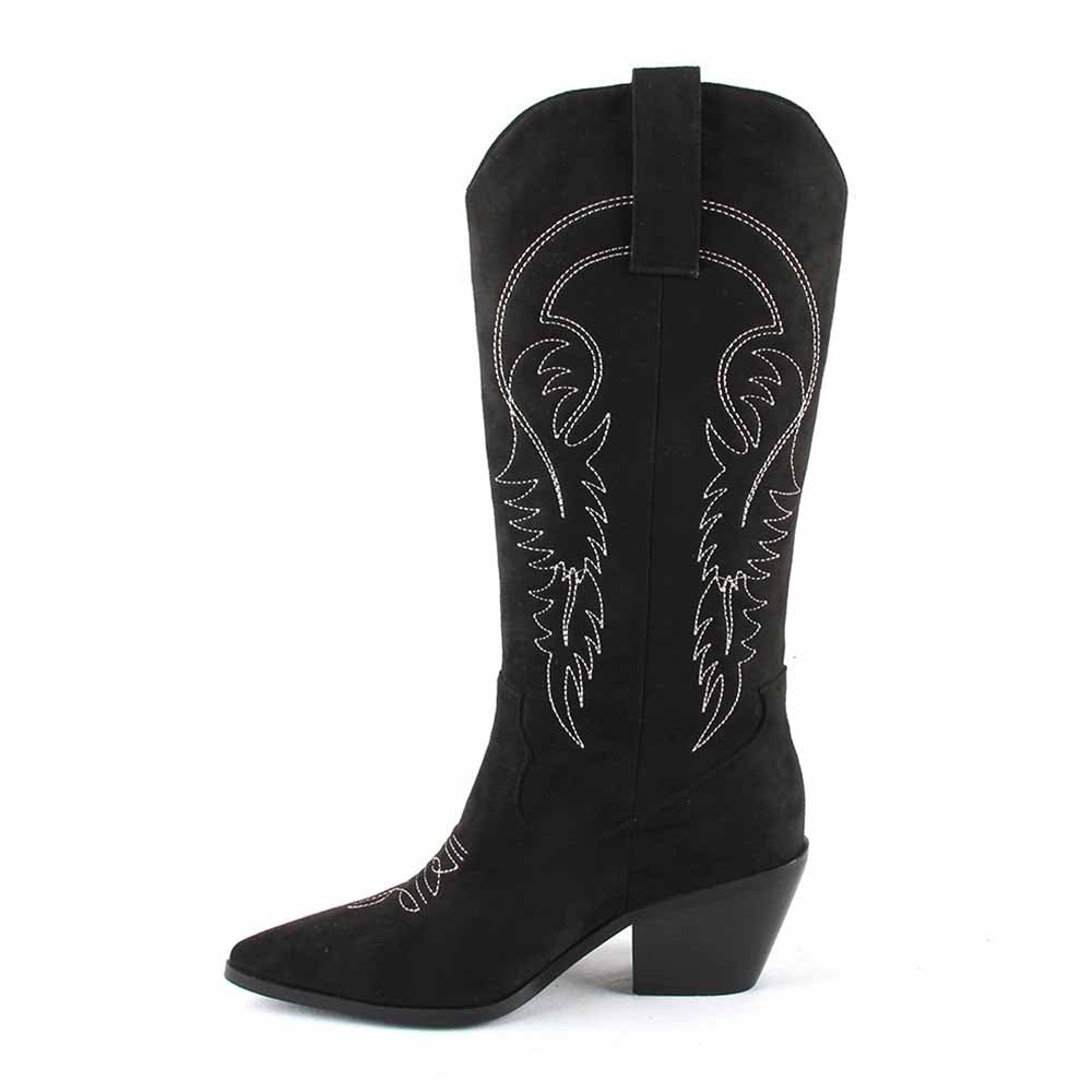 Women's Western Cowgirl Cowboy Boots Wide Square Toe Mid Calf