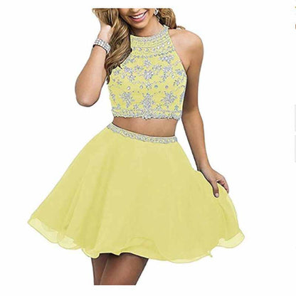 Women's 2 Piece Prom Dresses Short Homecoming Party Cocktail Gown Tulle Gala Dress