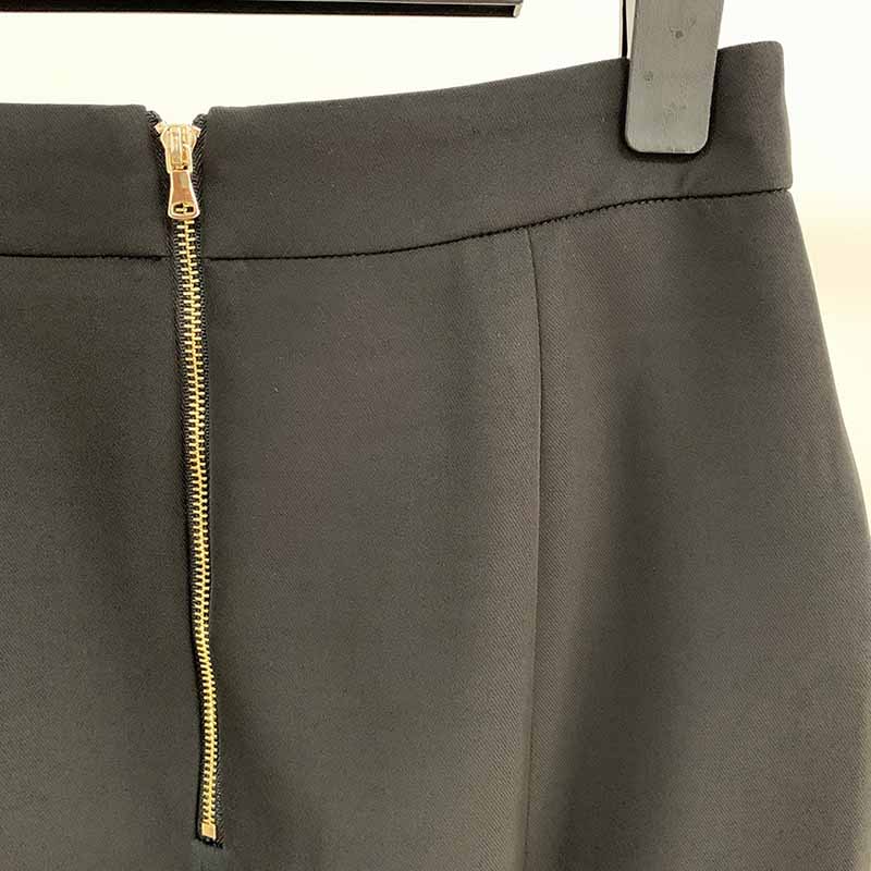 Hight Waisted Formal Skirt Gold-tone Mini Skirt for Ladies