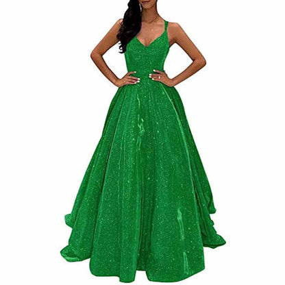 Prom Dresses Long A Line Formal Evening Ball Gowns Glitter Party Dress