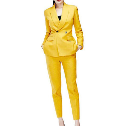 Women's Blazer Suits Two Piece Work Pant Suit Office Lady Suits Sets