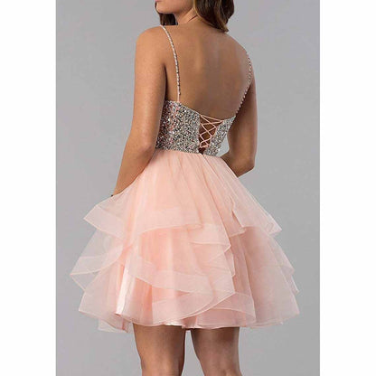 Women's Tulle Gala Prom Dress Short Homecoming Cocktail Gowns