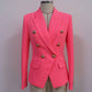Women's Spring Coats & Jackets Long Sleeves Blazer Breasted Pink Jacket