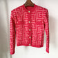 Women Maze Cardigan Suit + Trousers Two Piece Pink Sweater Suit