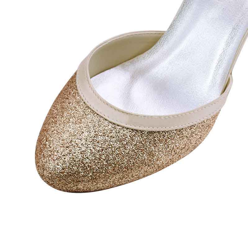 Sequin Wedding Shoes For Bride Block Heel Wedding Party Shoes
