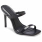 Women's Square toe Sandals Strappy Heels On Black Party Shoes
