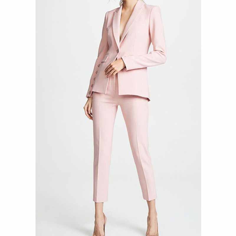 Women’s Two Pieces Blazer Office Lady Suit Set Work Blazer Jacket and Pant