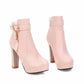 Platform Boots for Women Chunky Lace Up Leather Ankle Boots