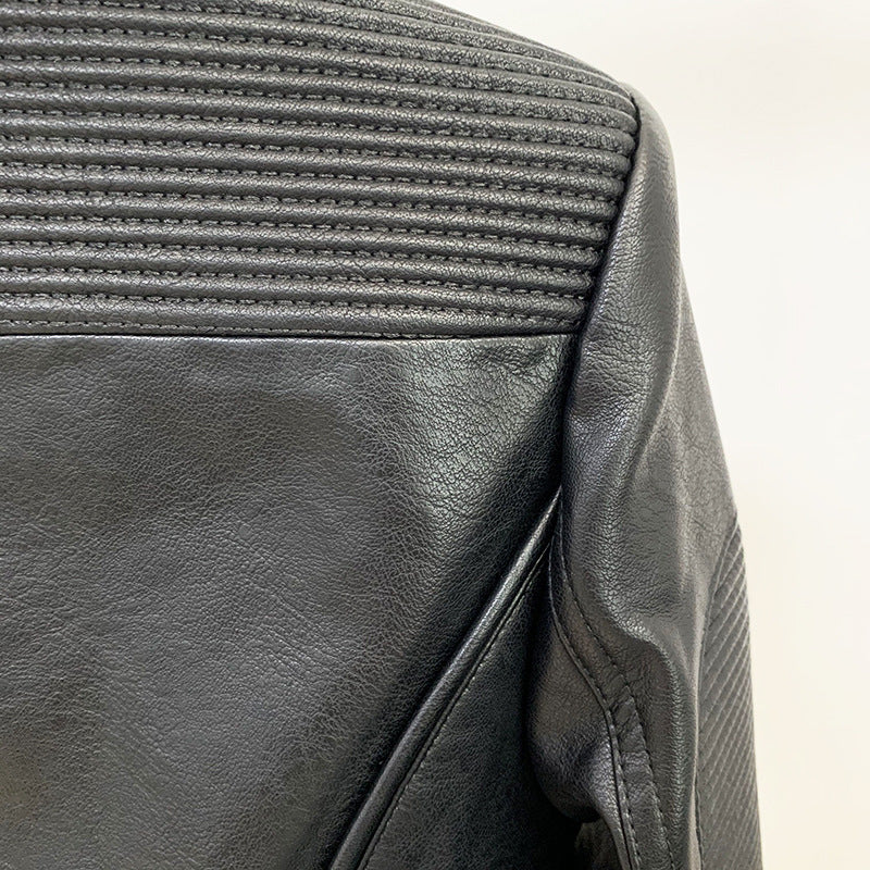 Women Black Leather Jacket Moto Biker Blazer Coats