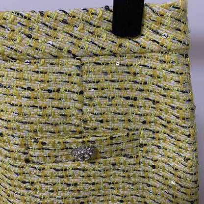 Womens Yellow Three Piece Suit + Short Skirt Formal Set