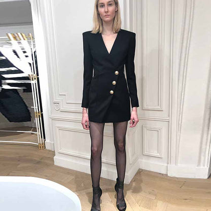 Women's Long Sleeves Buttons Bodycon Mini Dresses