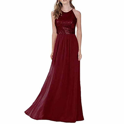 Womens Sequin Top Bridesmaid Dress Cocktail Party Swing Dresses