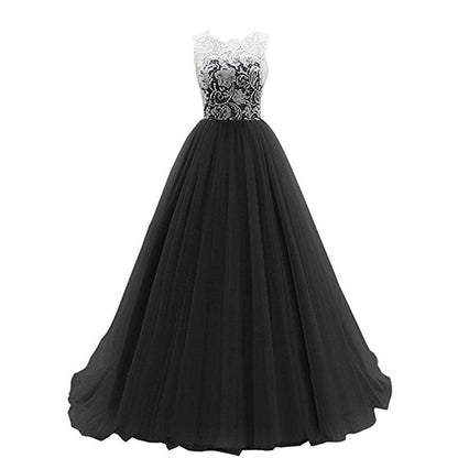 Wedding Lace Bridesmaid Dress Round Neck Prom Gown Women