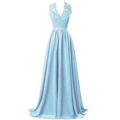 sd-hk Lace Bridesmaid Dress V Neck Prom Gowns For Women