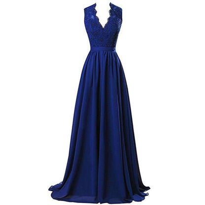 sd-hk Lace Bridesmaid Dress V Neck Prom Gowns For Women