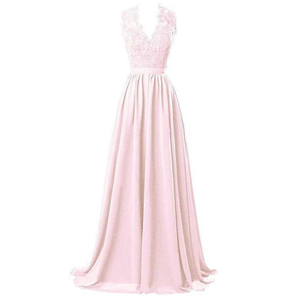 sd-hk Lace Bridesmaid Dress V Neck Prom Gowns For Women