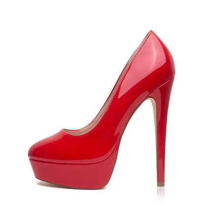 Women High Platform Pumps Round Toe Stiletto