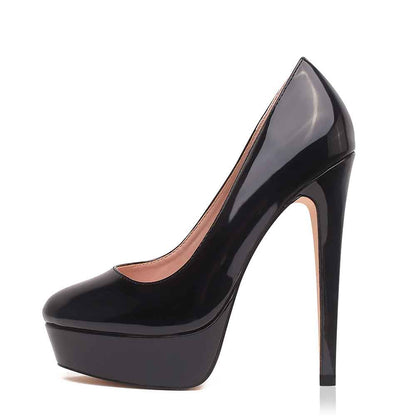 Women High Platform Pumps Round Toe Stiletto