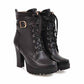 High Heel Platform Boots for Women Ankle Boots Lace Up