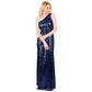 sd-hk Women Sequin Prom Dress Single Shoulder Evening Party Gowns