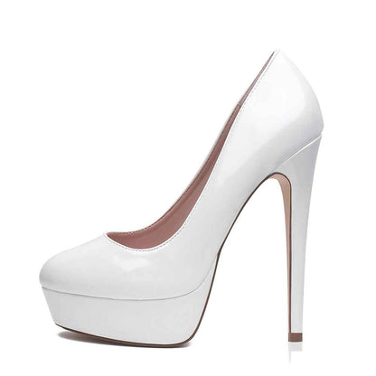 Women High Platform Pumps Round Toe Stiletto