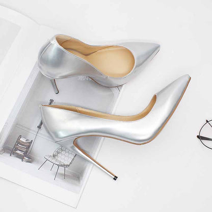 Women's Sexy Pointed Toe Slip on Pumps Handmade Stiletto High Heels