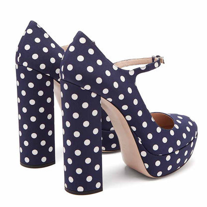 Womens Mary Jane Platform Heels Peep Toe Ankle Strap Pumps