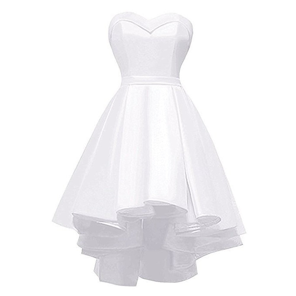 sd-hk Cute Party Dress Strapless Ruffles Prom Short Dress