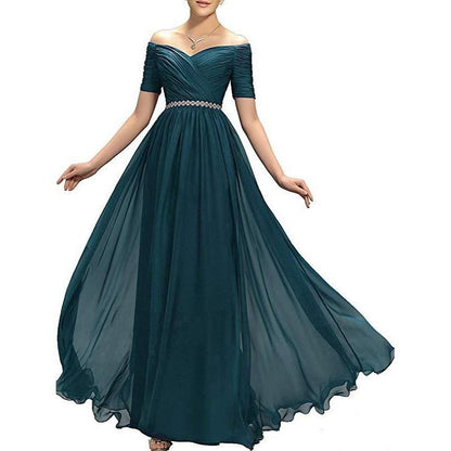 Womens Chiffon Bridesmaid Dress Aline Wedding Guest Gown