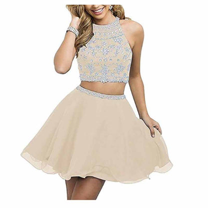 Women's 2 Piece Prom Dresses Short Homecoming Party Cocktail Gown Tulle Gala Dress