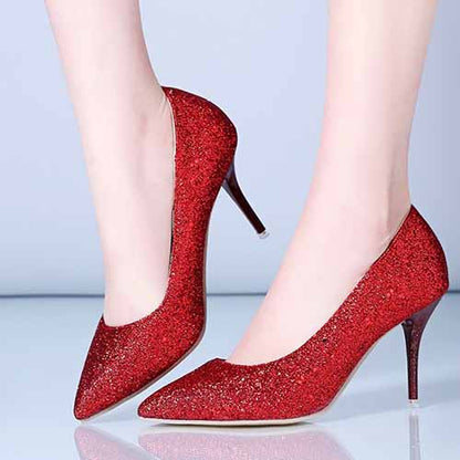 Women's High Heels Slip On Pumps Pointy Toe Stilettos 8CM